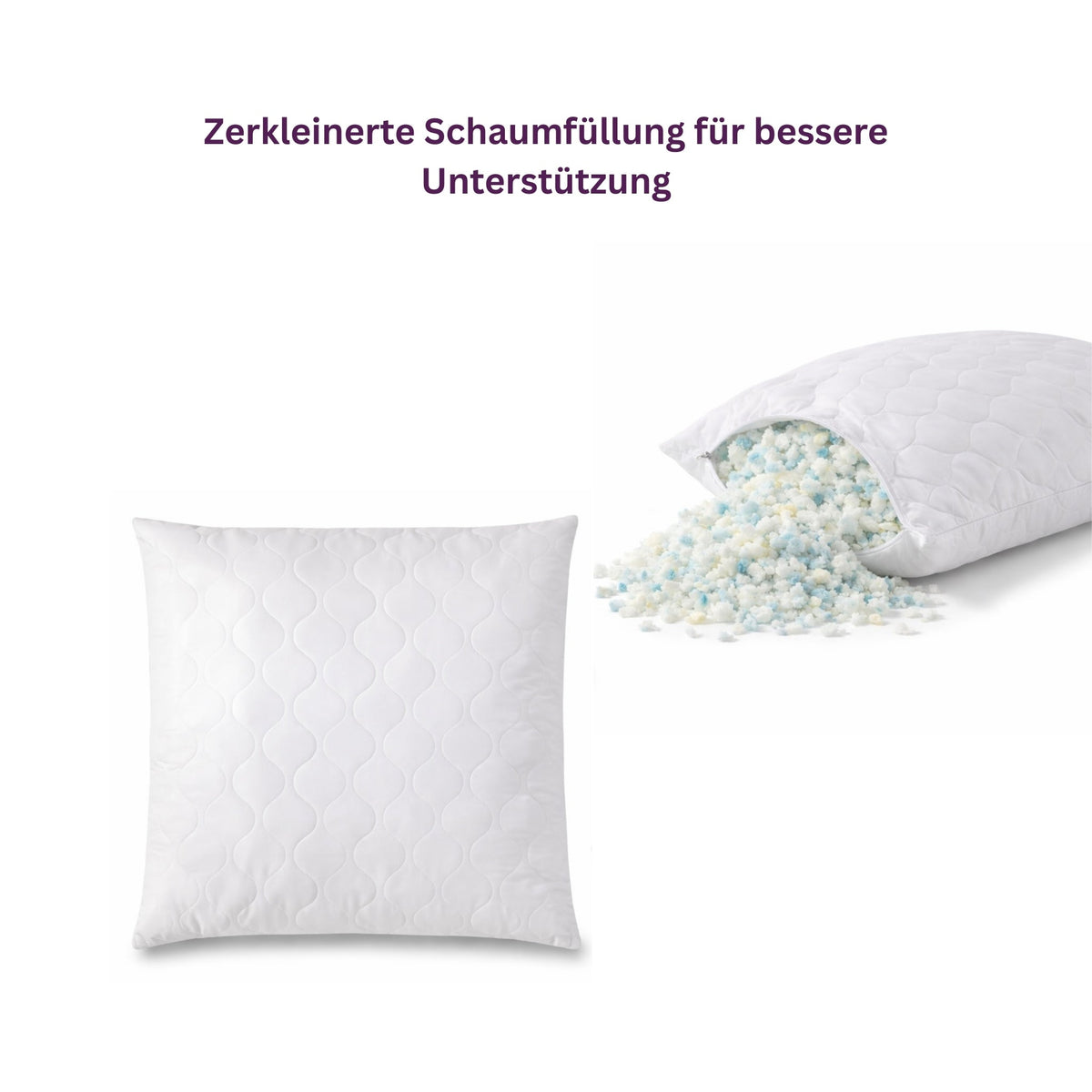 Kopfkissen mit zerkleinerter Schaumfüllung – Made in Germany | Formstabil & individuell anpassbar
