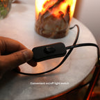Onyx Zylinder Tischlampe 12 Zoll - Eleganter Marmor Leuchtzylinder für exklusive Wohnkultur