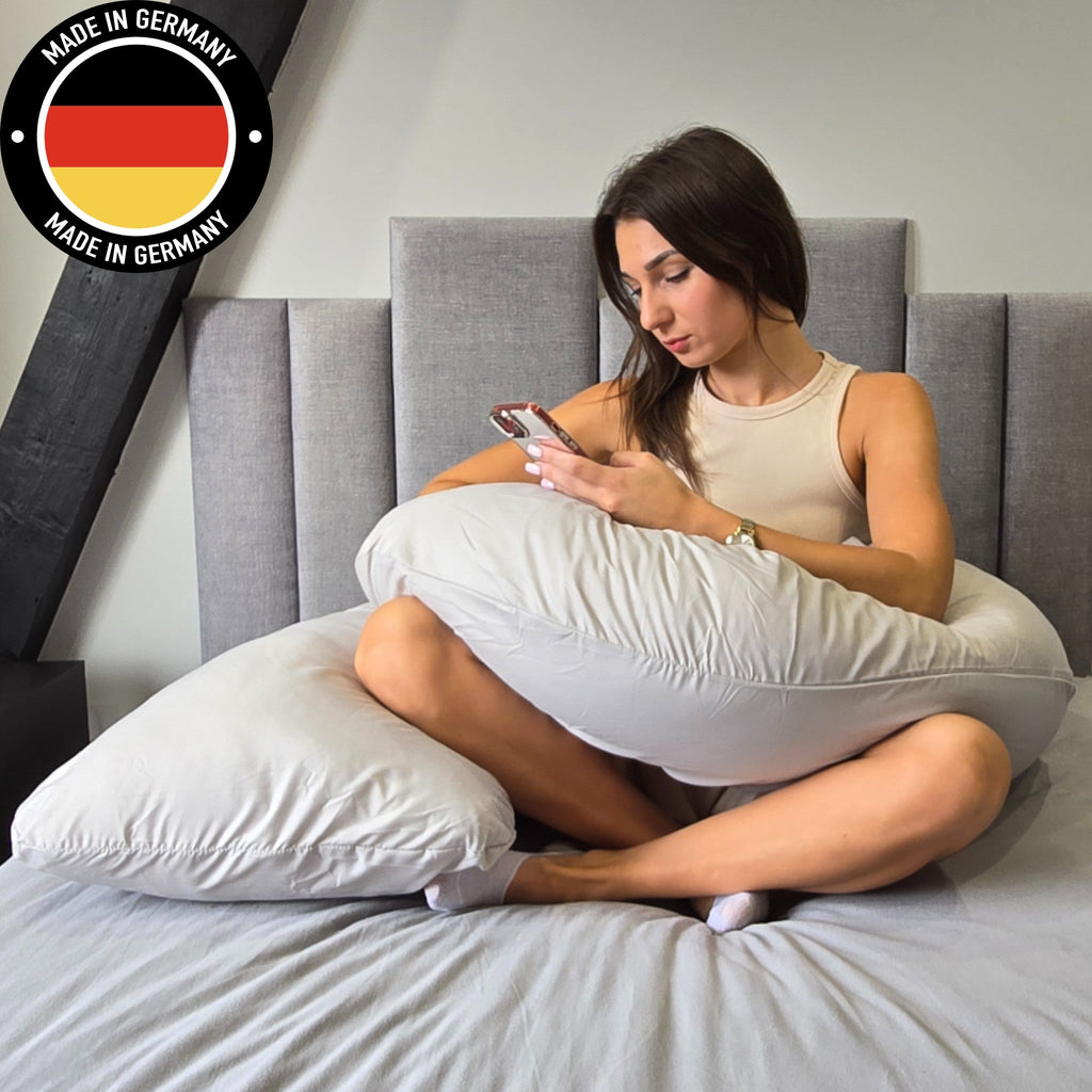12ft J-förmiges, verbessertes Mutterschafts- und Ganzkörper-Stützkissen. In Deutschland hergestellt