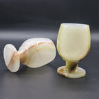 "Onyx Kelche (Set von 2), Onyx Weingläser, Kristall geschnitzte Gläser"