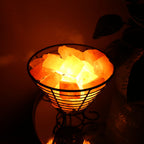 Himalaya Salzlampe - 3D umgekehrter Metall korb