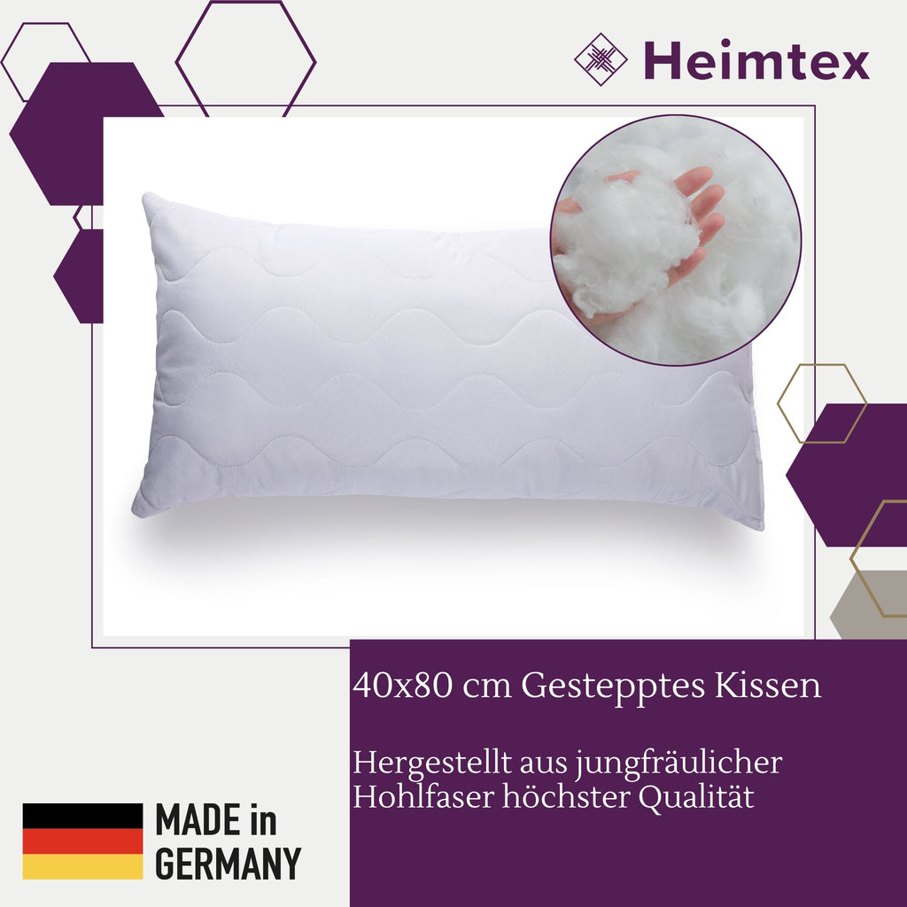Premium Gestepptes Kissen – 100% Hergestellt in Deutschland | Luxus-Mikrofaser-Kissen mit Virgin-Faserfüllung | Erhältlich in allen Größen