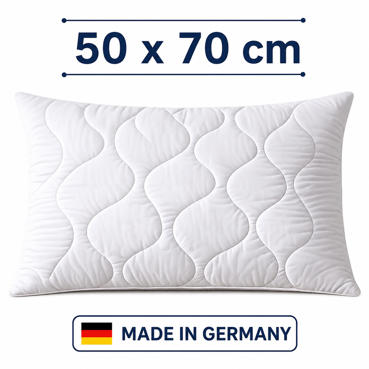 Premium Gestepptes Kissen – 100% Hergestellt in Deutschland | Luxus-Mikrofaser-Kissen mit Virgin-Faserfüllung | Erhältlich in allen Größen