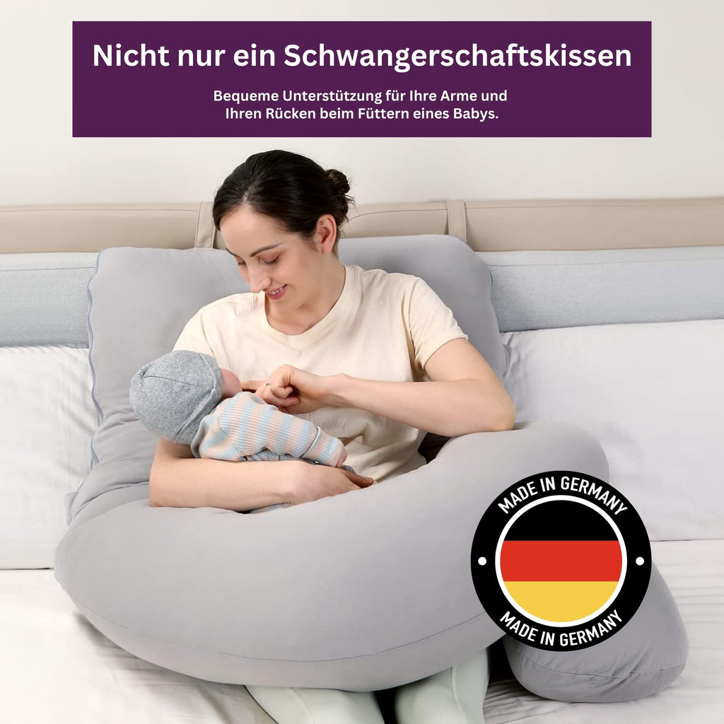12ft J-förmiges, verbessertes Mutterschafts- und Ganzkörper-Stützkissen. In Deutschland hergestellt