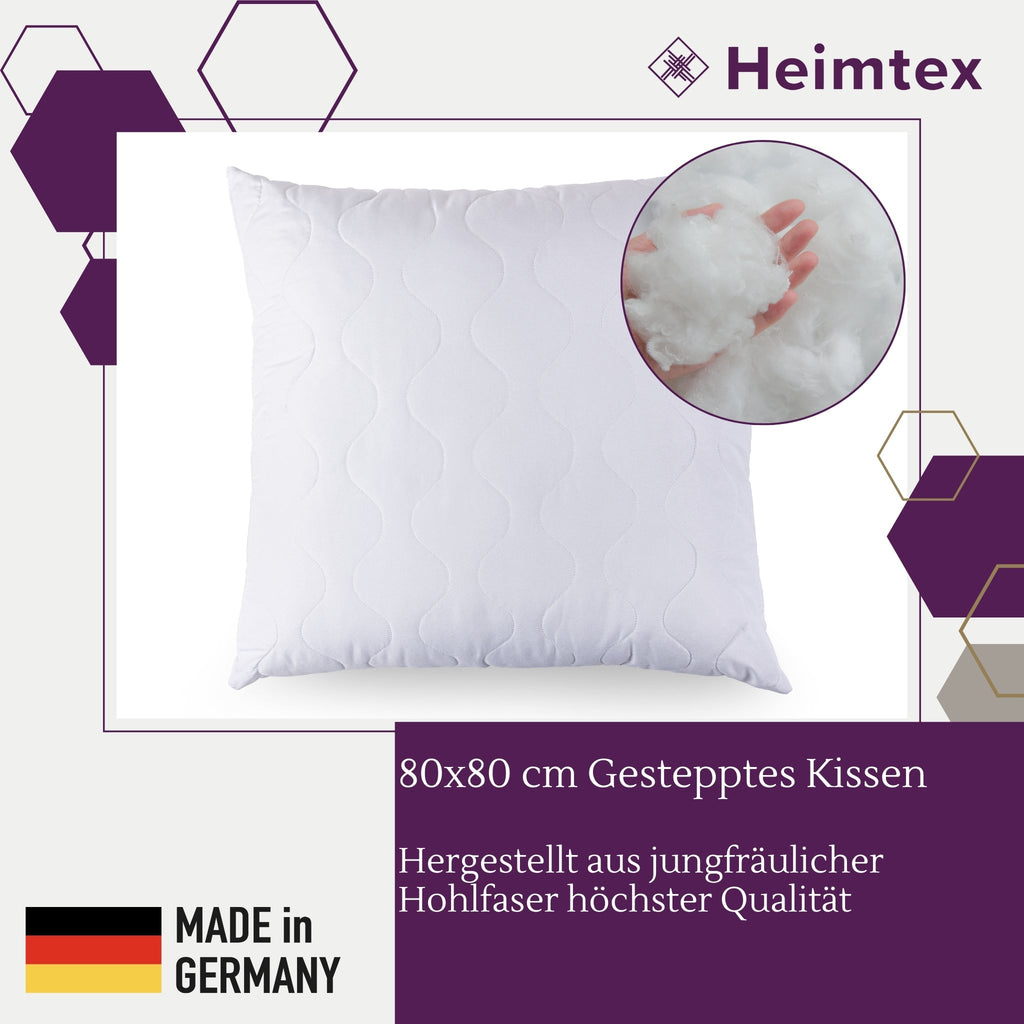 Premium Gestepptes Kissen – 100% Hergestellt in Deutschland | Luxus-Mikrofaser-Kissen mit Virgin-Faserfüllung | Erhältlich in allen Größen