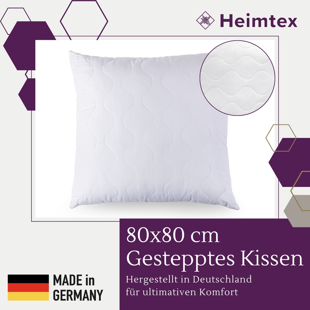 Premium Gestepptes Kissen – 100% Hergestellt in Deutschland | Luxus-Mikrofaser-Kissen mit Virgin-Faserfüllung | Erhältlich in allen Größen