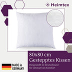 Premium Gestepptes Kissen – 100% Hergestellt in Deutschland | Luxus-Mikrofaser-Kissen mit Virgin-Faserfüllung | Erhältlich in allen Größen