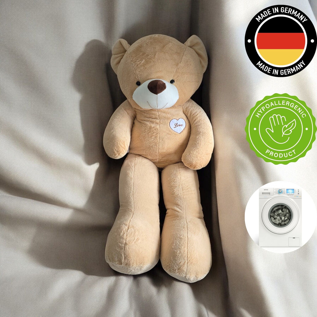 Teddybär 180cm XXL – Extra großer Kuschelbär – Weiches Plüschfell – Premium-Füllung – Hergestellt in Deutschland