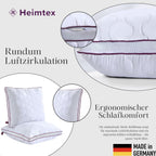 Atmungsaktives Mikrofaser-Kopfkissen 80x80cm – Verstellbarer Härtegrad mit Airflow-Netz | Made in Germany | 1er- oder 2er-Pack | Waschbar mit wiederverwendbarer Aufbewahrungstasche