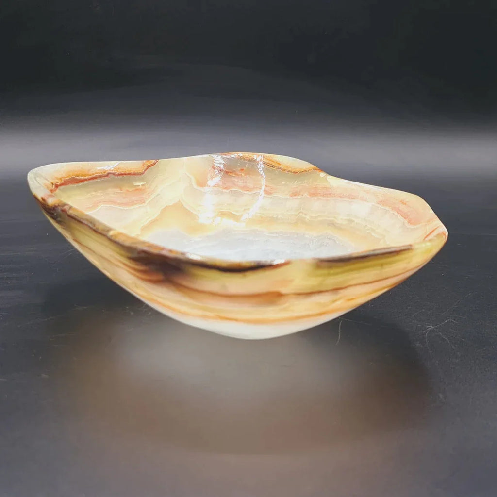 Onyx Kristall Freiform Schale, Himalaya Onyx, Natursteinschale Marmorschale, Geschnitzter Stein, spirituelle Geschenke, alternatives Dekor