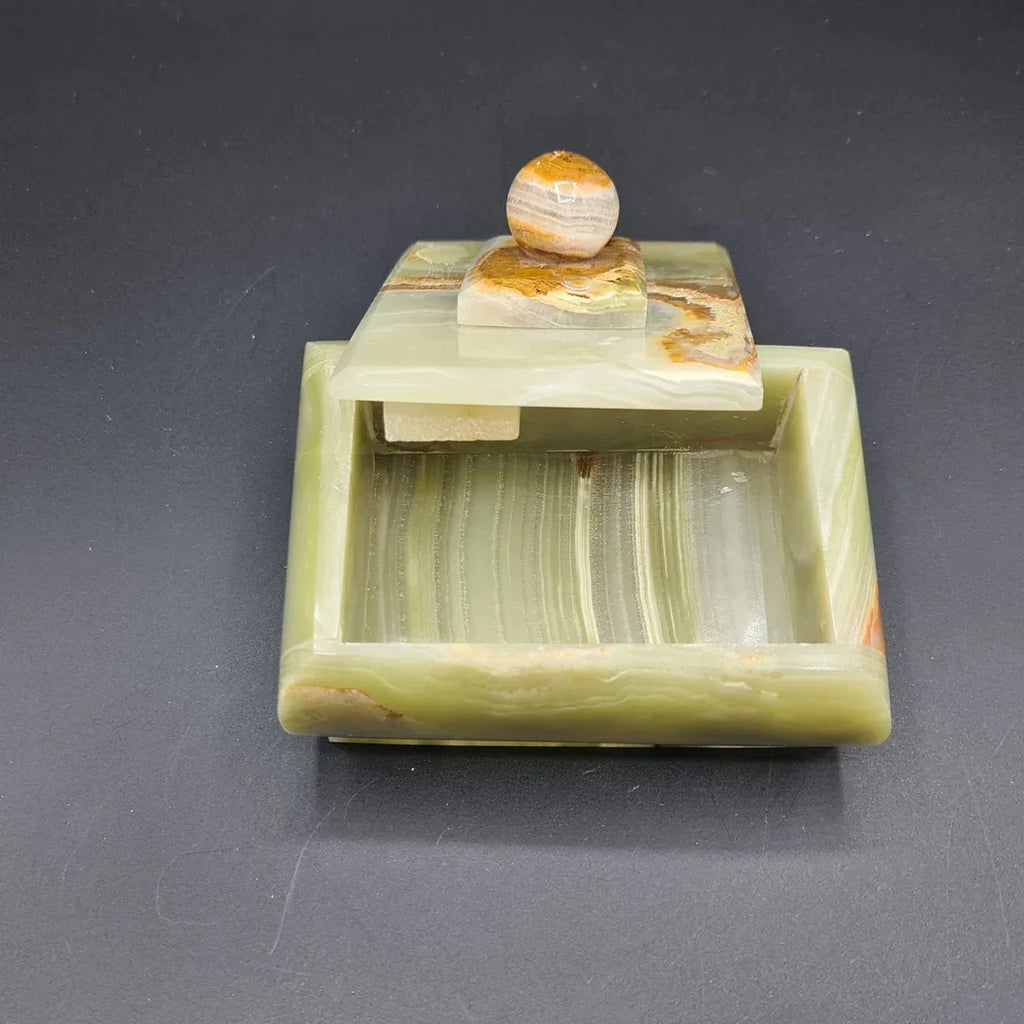 Onyx Kristall Schmuckkästchen, Himalaya Onyx, Natursteinschale Marmorschale, Geschnitzter Stein, spirituelle Geschenke, alternatives Dekor