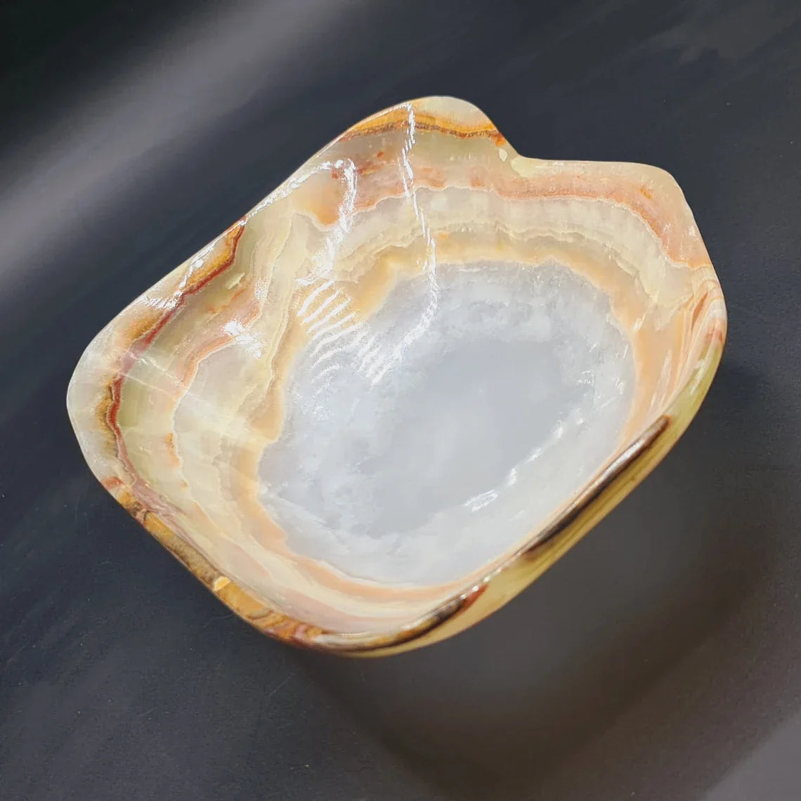 Onyx Kristall Freiform Schale, Himalaya Onyx, Natursteinschale Marmorschale, Geschnitzter Stein, spirituelle Geschenke, alternatives Dekor
